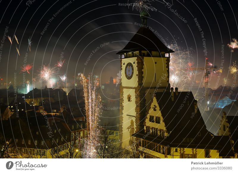 turn of the year Vacation & Travel Sightseeing City trip New Year's Eve Environment Night sky Climate Climate change Freiburg im Breisgau Germany Europe