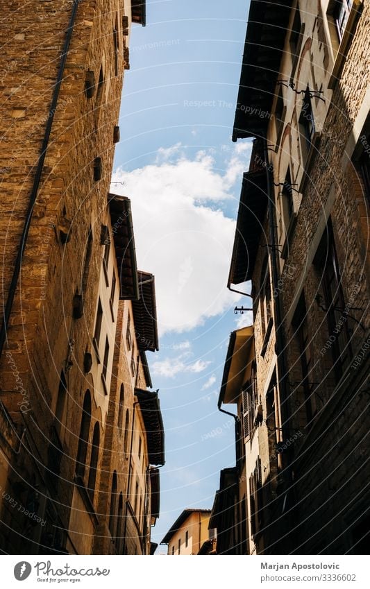 Street view of roof tops in narrow street in Florence Architecture Italy Europe Small Town Old town Building Wall (barrier) Wall (building) Historic Uniqueness