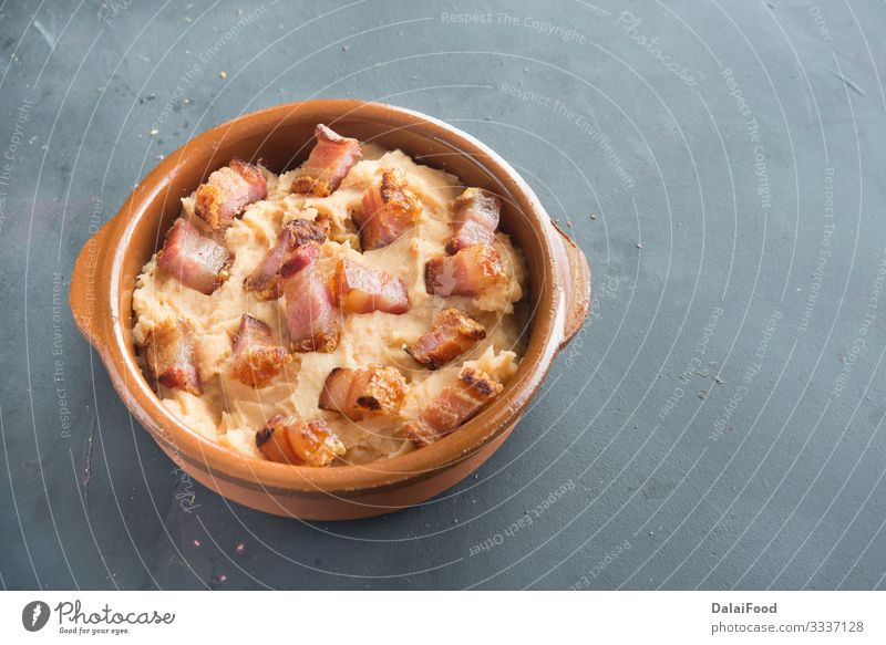 Mashed Potatoes With Slice Of Bacon A Royalty Free Stock Photo From Photocase