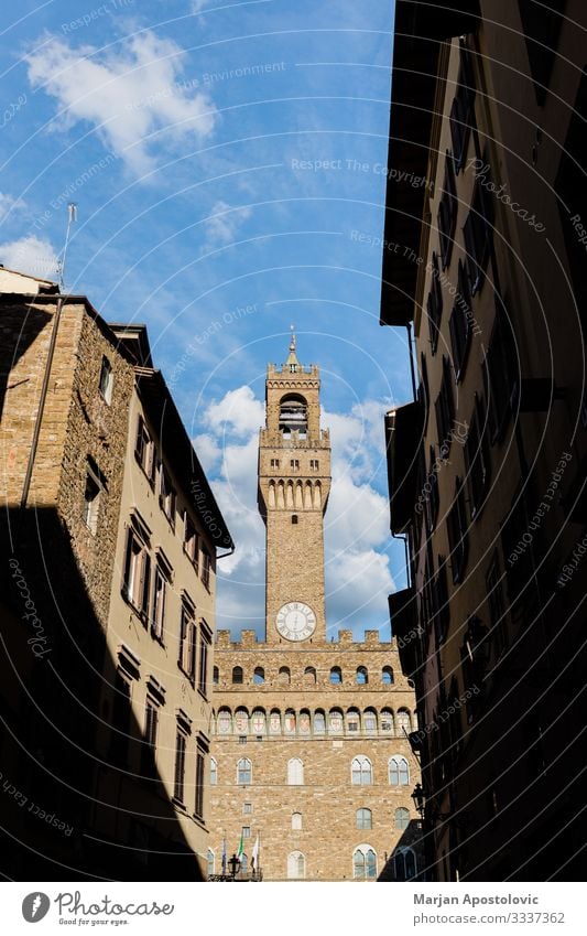 Street view of Palazzo Vecchio in Florence, Italy Vacation & Travel Tourism Sightseeing City trip Architecture Tuscany Europe Town Downtown Tower