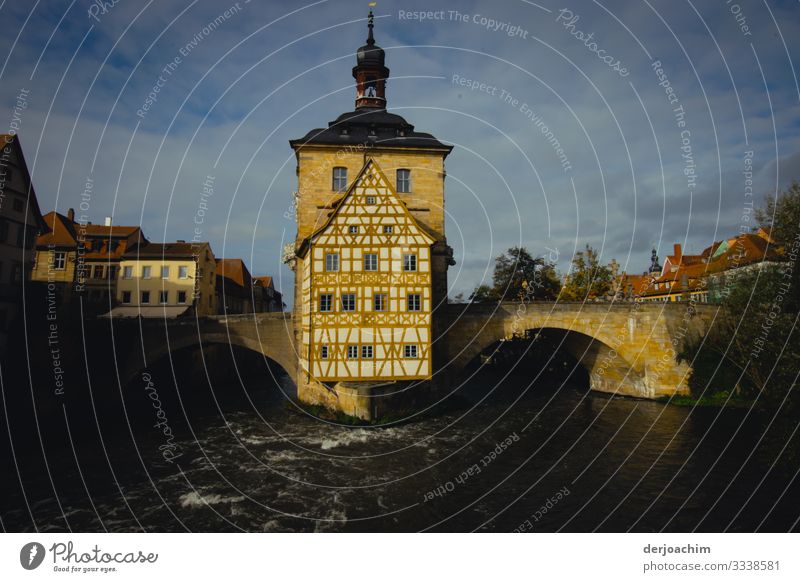 Old city hall in Bamberg- It stands in the middle of the river. Right and left walkable through a bridge. Style Relaxation Trip Summer Dream house Environment