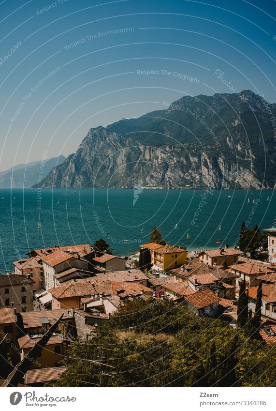 Torbole / Lake di garda Nature Landscape Sky Summer Beautiful weather Mountain Village Small Town Natural Blue Vacation & Travel Leisure and hobbies Idyll