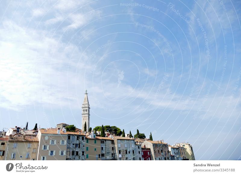Rovinj Croatia Deserted Church Dome Tourist Attraction Old Exceptional Old town Istria Colour photo Exterior shot Copy Space top Day
