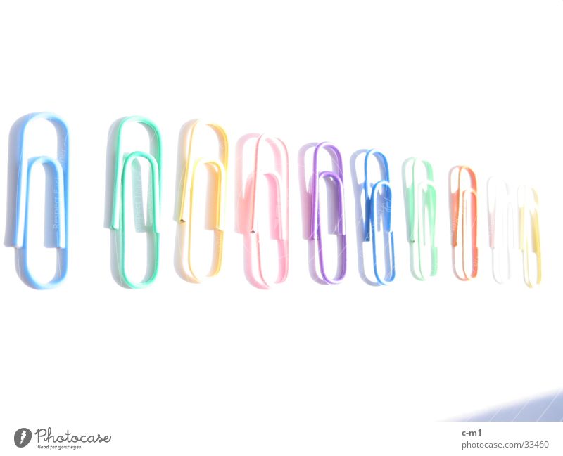 paperclips Paper clip Multicoloured Overexposure Colour Row