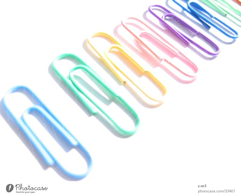 paperclips Paper clip Multicoloured Overexposure Colour Row