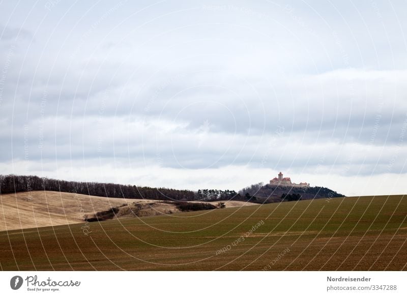 Thuringian state Vacation & Travel Tourism Trip Hiking Nature Landscape Sky Clouds Spring Autumn Weather Meadow Field Hill Castle Manmade structures Building