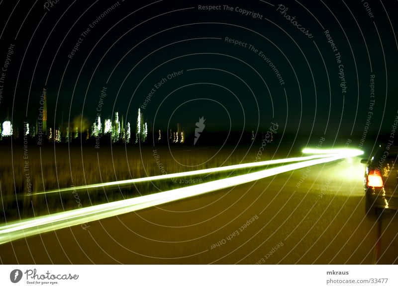 streamline Abstract Country road Night Long exposure Diffuse