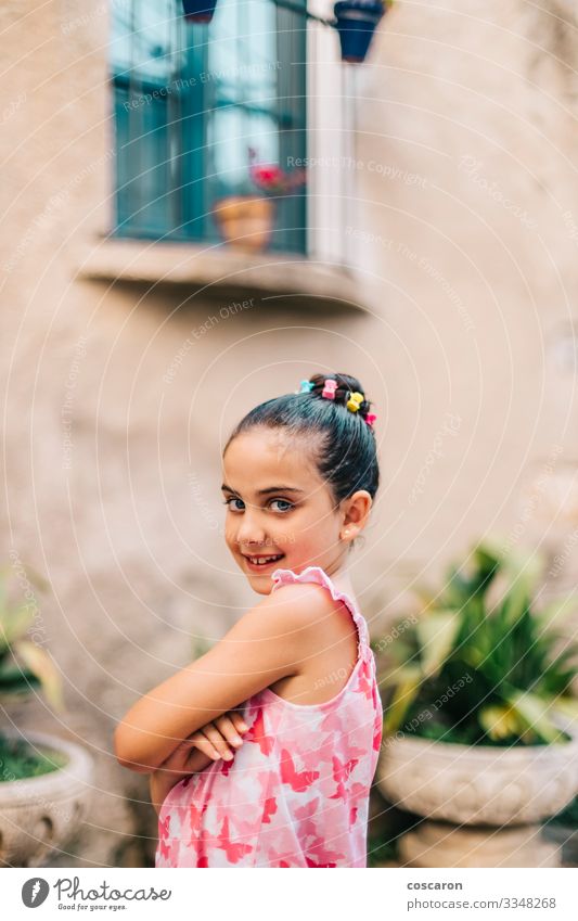 Portrait of a cute girl on a summer day Lifestyle Style Beautiful Leisure and hobbies Summer Summer vacation Child Schoolchild Human being Feminine Toddler Girl