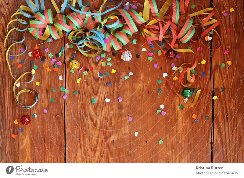 confetti and air snakes Joy Decoration Feasts & Celebrations Carnival New Year's Eve Birthday Disco ball Happiness Funny Multicoloured Confetti Paper streamers