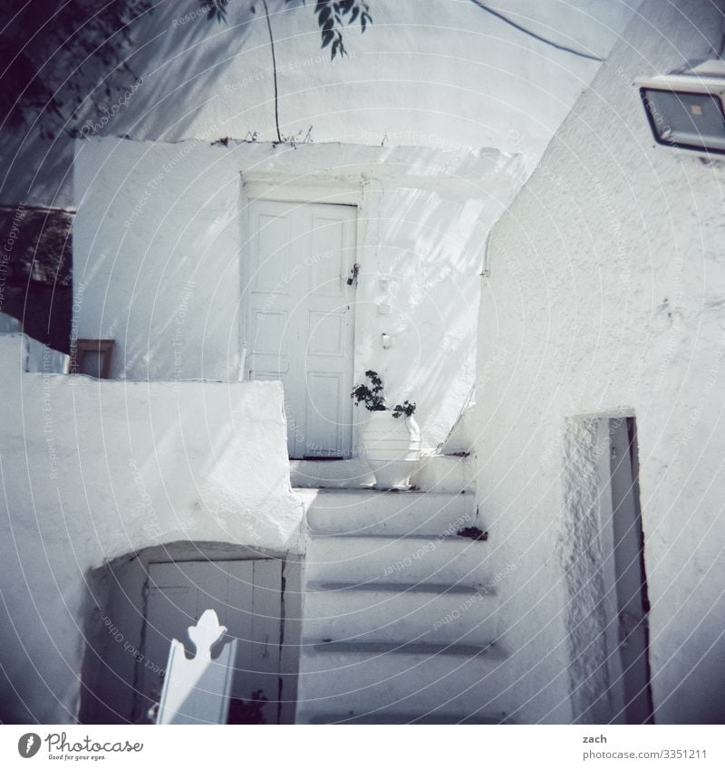 analogue picture of a typical greek village Greece Folegandros Analog Island Cyclades Ocean Mediterranean sea the Aegean Exterior shot analogue photography
