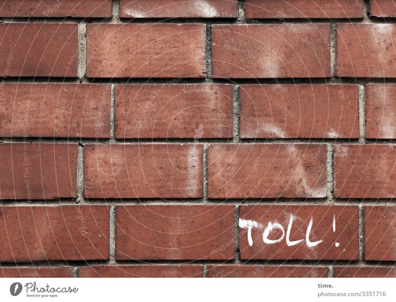 for whatever reason Building Wall (building) Stone Wall (barrier) Architecture Design Facade great Letters (alphabet) graffiti Exclamation mark Brick brick wall