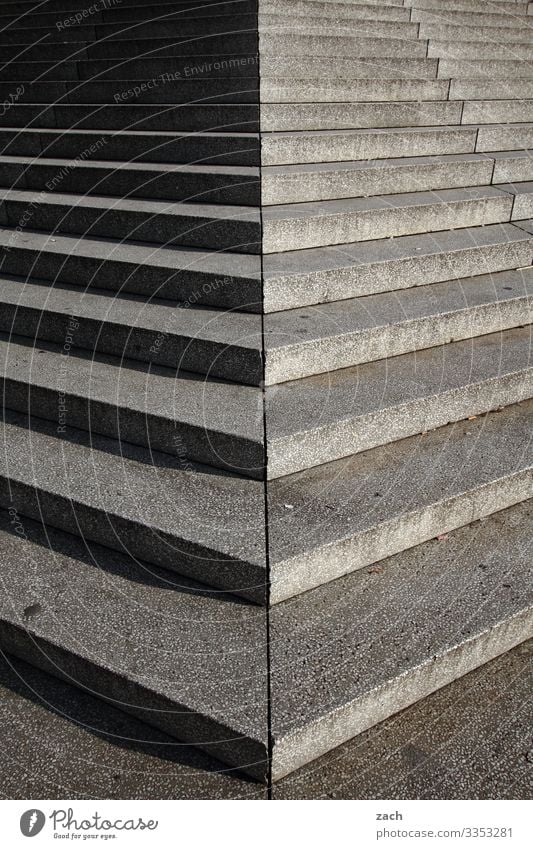 Step by step with shadow Town Capital city Downtown Pedestrian precinct Places Stairs Staircase (Hallway) Lanes & trails Concrete Line Gray Subdued colour