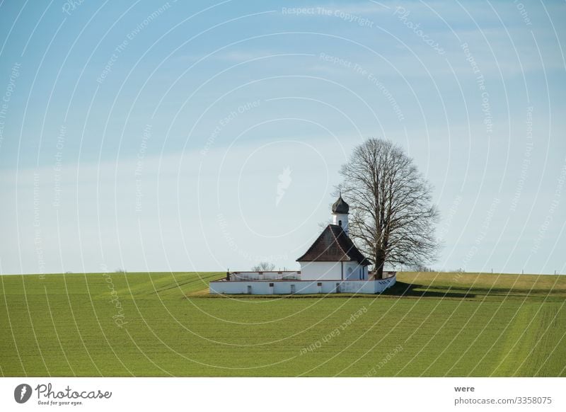 small chapel in the field Nature Deserted Church Religion and faith building copy space german landscape historic house lonely meadow nobody old quiet scene