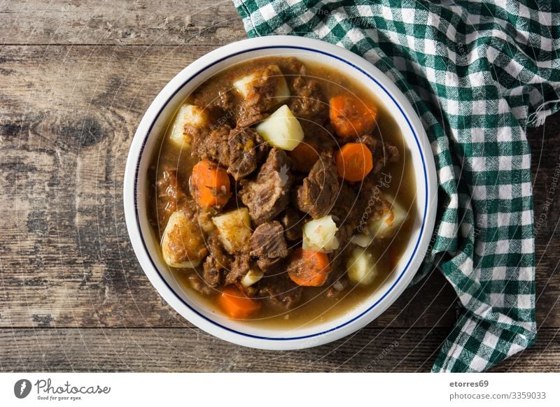 Irish beef stew with carrots and potatoes Beef Carrot Cooking Dish Food Healthy Eating Food photograph Goulash Herbs and spices Home-made Irishman lamb Meat