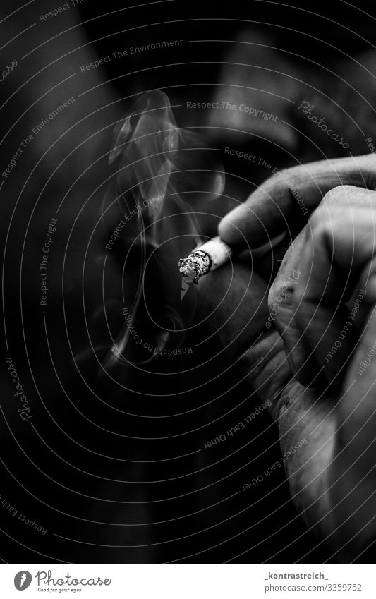 smoke Human being Masculine Young man Youth (Young adults) Eyes Hand Fingers 1 30 - 45 years Adults Cigarette Smoking Dirty Black White Addiction
