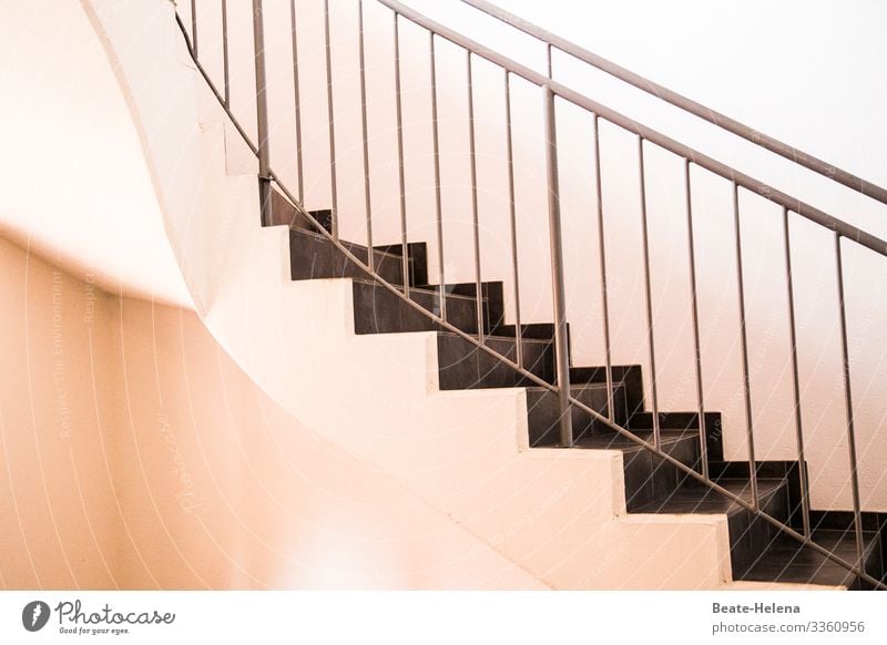 Flying high 5: things are looking up high up Stairs stair treads Staircase (Hallway) Upward Banister Architecture Go up stagger Structures and shapes Building