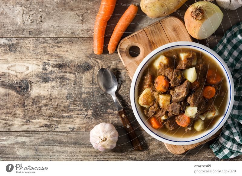 Irish beef stew with carrots and potatoes Beef Carrot Cooking Dish Food Healthy Eating Food photograph Goulash Herbs and spices Home-made Irishman Lamb Meat