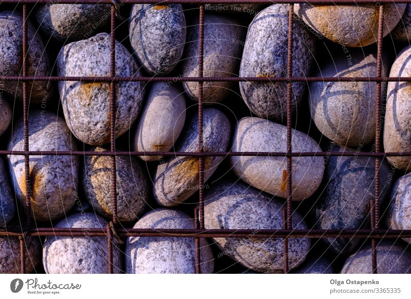 Stone in wire mesh wall Grunge Material Structures and shapes Consistency Construction Wire Wall (barrier) Architecture Rock Surface Abstract Rough Block