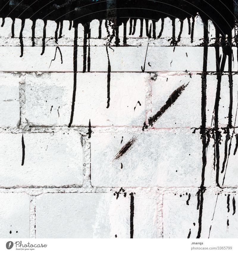 splash Inject Dye Wall (building) Wall (barrier) Fluid Background picture Abstract Structures and shapes Drop Daub Patch White Black Trashy Contrast Flow