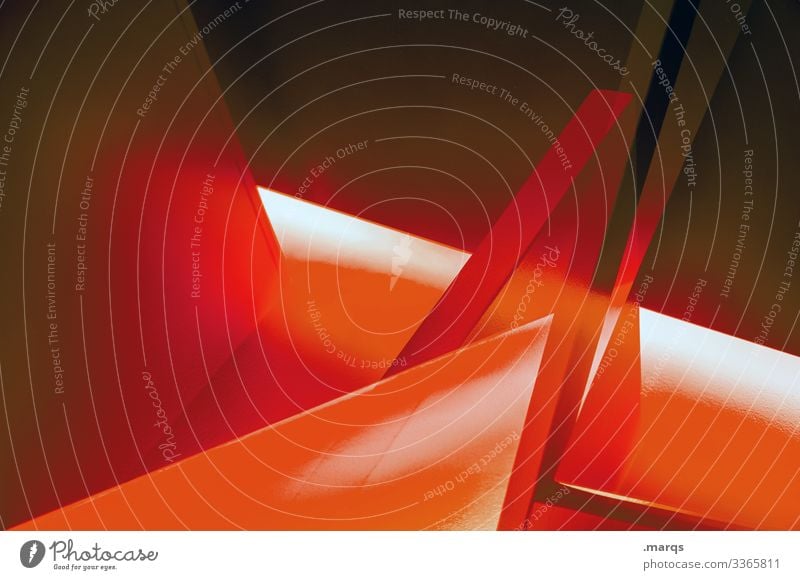 red light Abstract Minimalistic Illustration Red Sharp-edged Interior design Design Style Double exposure Background picture Structures and shapes Corner