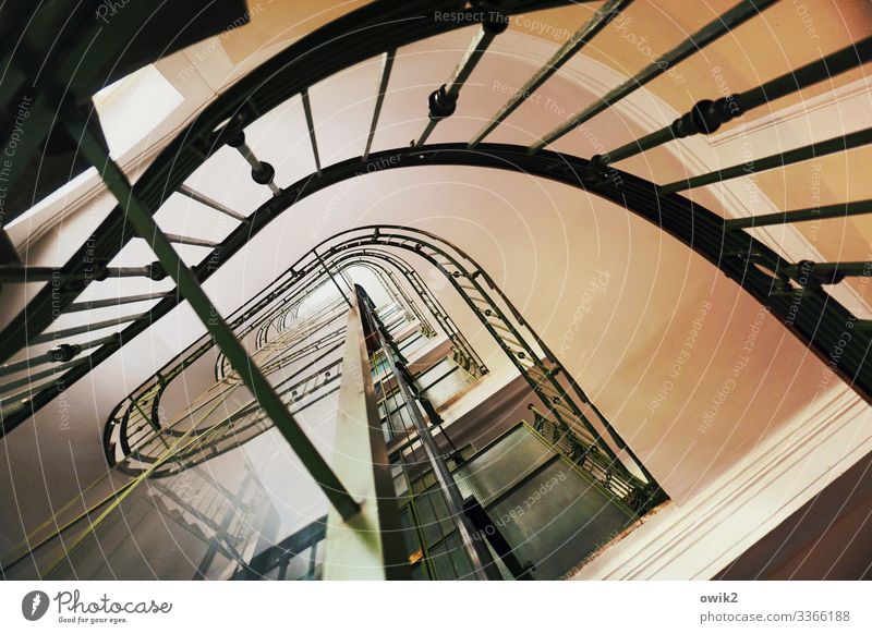 staircase Vienna House (Residential Structure) Staircase (Hallway) Banister Elevator Tall Services Spiral Upward Curved Irritation Stability Colour photo