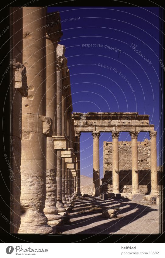 Palmyra building temple Near and Middle East Syria Arabia Architecture Baal Shamin Temple colonnade Desert