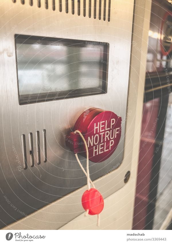 PUSH THE BUTTON - HELP EMERGENCY CALL HELP Technology Transport Means of transport Rail transport Train travel Passenger train Commuter trains Train compartment