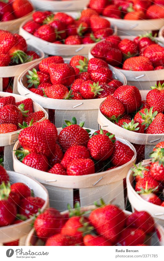 Fresh Red Strawberries For Sale In Fruit Market Strawberry Vegetarian diet Agriculture Background picture Beautiful Berries Breakfast Close Close-up Decoration