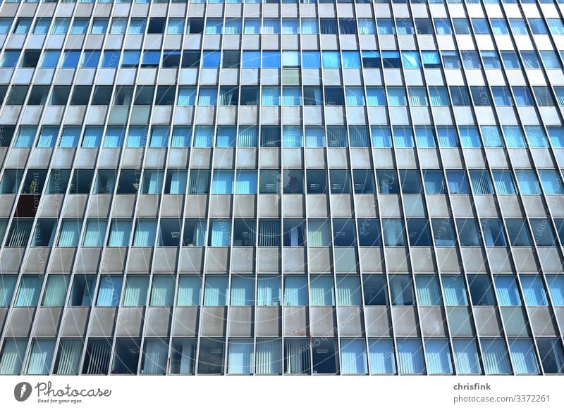 High-rise building facade glass Colour photo Old Glas facade Office building School Study Work and employment Metal Glass Concrete Stone Industrial plant Tower