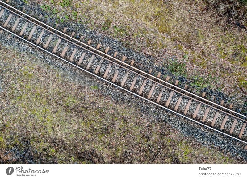 #Railroad tracks from above Winter Transport Means of transport Traffic infrastructure Passenger traffic Public transit Rush hour Rail transport Train travel