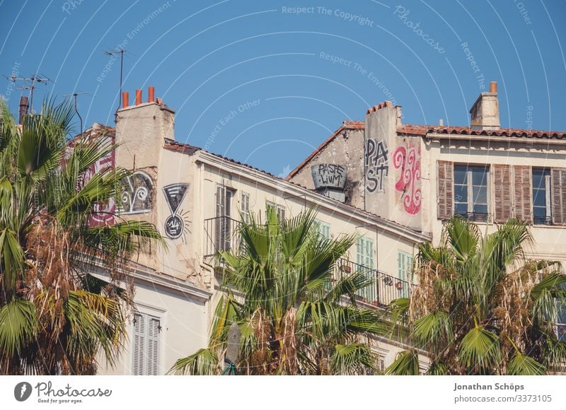Facade house with graffiti in Marseille Rent Apartment Building Historic Buildings Old building Summer Architecture City trip vacation France built