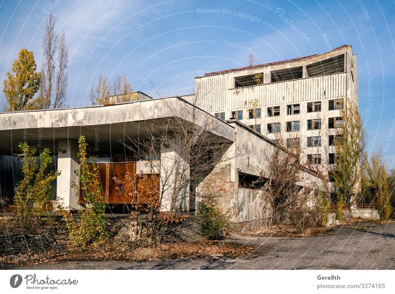 abandoned hotel in the empty city of Chernobyl without people Vacation & Travel Tourism Trip House (Residential Structure) Plant Sky Clouds Autumn Tree Town