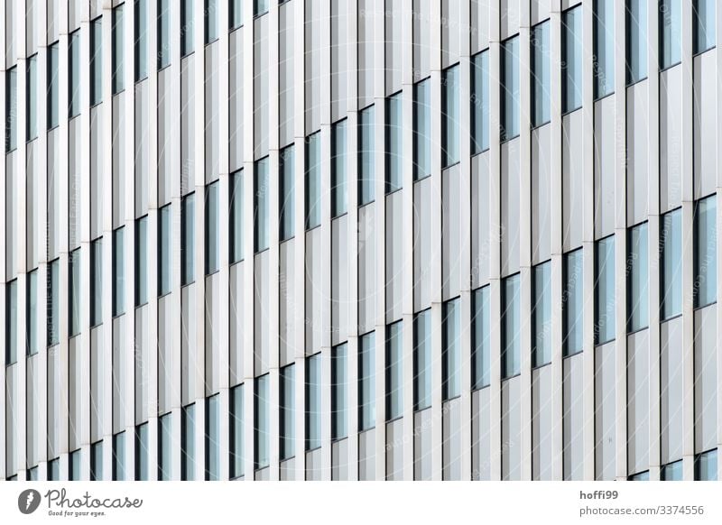 abstract view of a high-rise building facade with vertical lines of the fixed border High-rise Bank building Building Facade Window Esthetic Infinity Bright