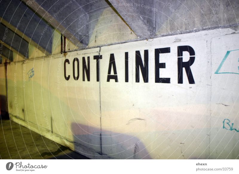 containeriser Wall (building) Lettering Garage Concrete Light Industry Container Underpass