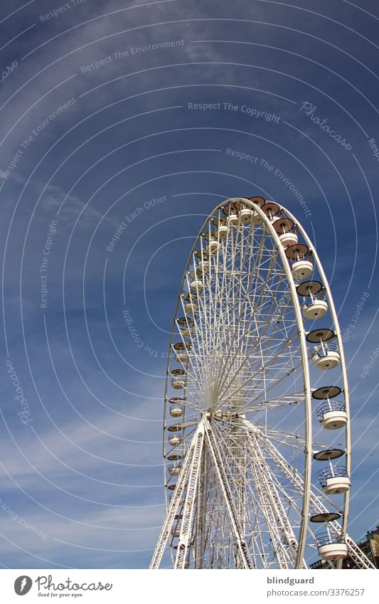 Wheel keeps on turning Ferris wheel Fairs & Carnivals Joy Feasts & Celebrations Theme-park rides Deserted Rotate Colour photo Sky Amusement Park Carousel Tall