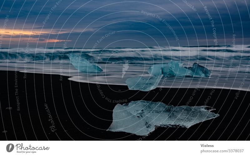 Iceland, ice, jökulsarlon, glaciers Snow Frost Glacier Cold Blue Jökulsárlón Vatnajökull glacier Lagoon Iceberg Glacier tongue Colour photo Waterfall