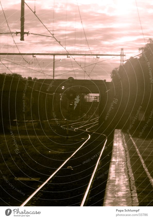 Williamstown terminus Melbourne Australia Railroad tracks Terminus Afternoon Hot Physics pupil Warmth