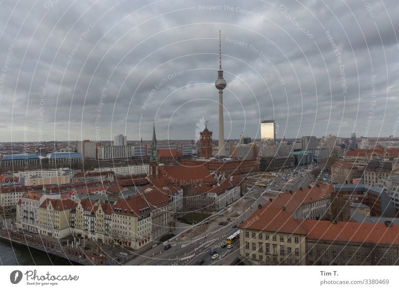 The sky over Berlin Middle Downtown Berlin Town Deserted Copy Space Architecture House (Residential Structure) Germany City Skyline Capital city Tourism Modern