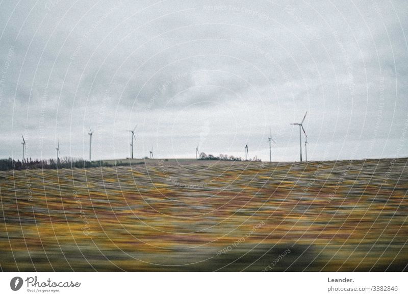 windmills Pinwheel Wind energy plant Field Ecological eco-power