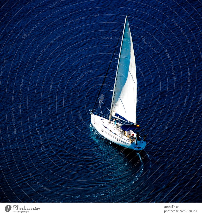 blue water sailing Sailing Vacation & Travel Adventure Far-off places Freedom Summer Sun Ocean Waves Aquatics Sailboat yacht seafaring Elements Water Wind Coast