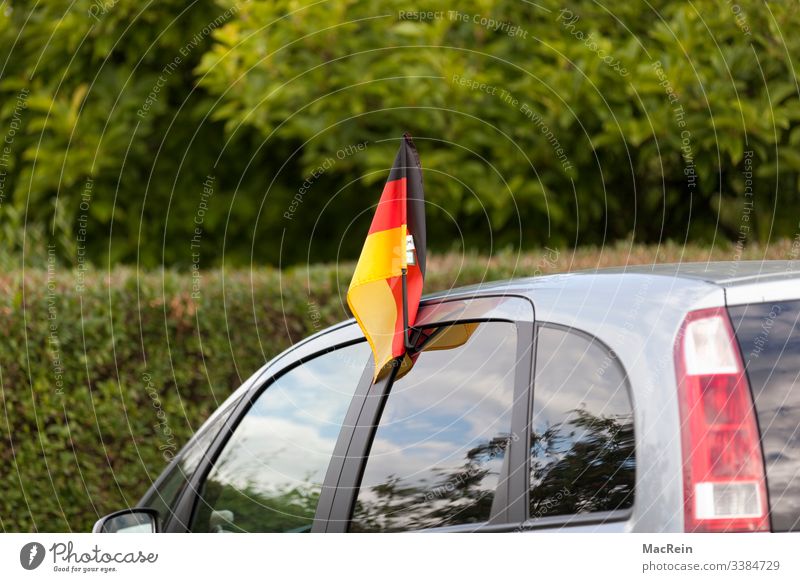 German flag on the car Germany Flag black Red Gold nobody Deserted Exterior shot Patriotism Colour photo Ensign Copy Space
