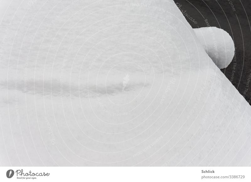 Detail snowed-in car with side mirror and windscreen Snow detail Windscreen Side mirror Abstract Winter snowed in Black & white photo Ear Car Shelved wiper