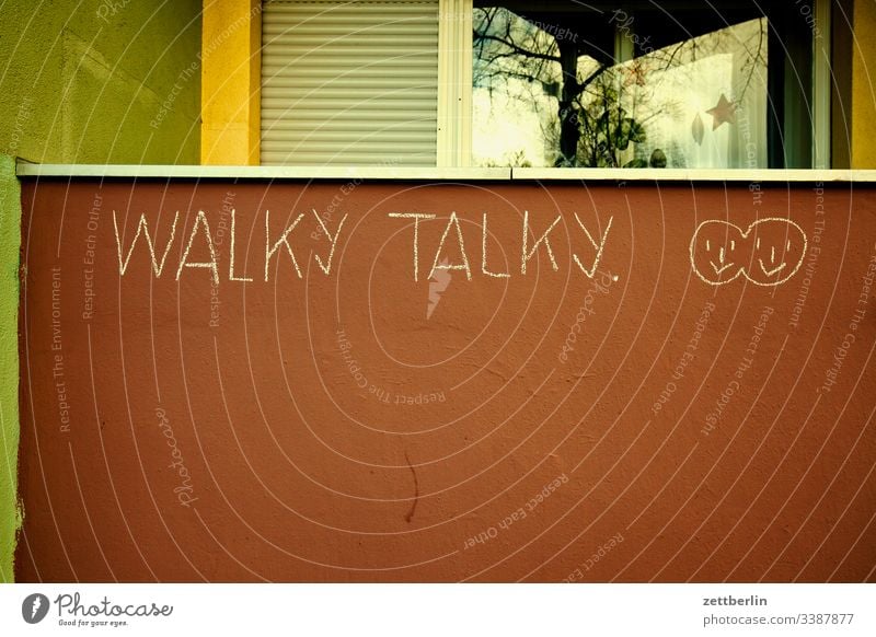 walky talky on the outside Facade Window House (Residential Structure) rear building Backyard Interior courtyard downtown Wall (barrier) Apartment house