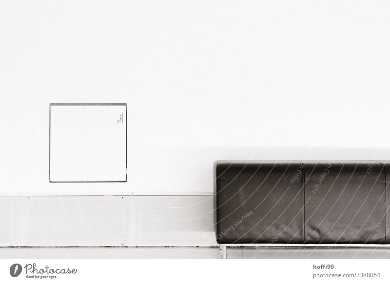 minimalistic composition of sofa and wall architecture Square Sofa Chair Interior shot Deserted Light classic style Spatial impression Esthetic Noble Simple