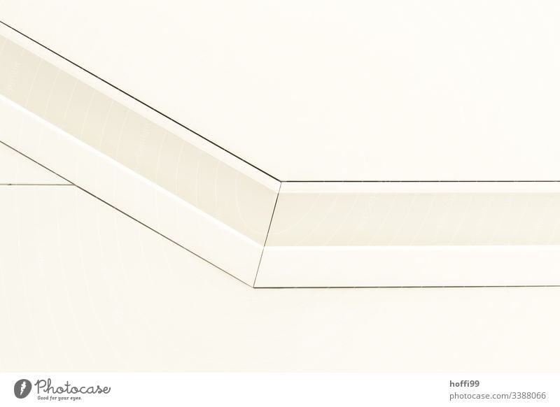 white handrail in the wall Architecture Handrail Abstract Pattern Minimalistic minimalism Structures and shapes Deserted Style Sharp-edged Illustration Line
