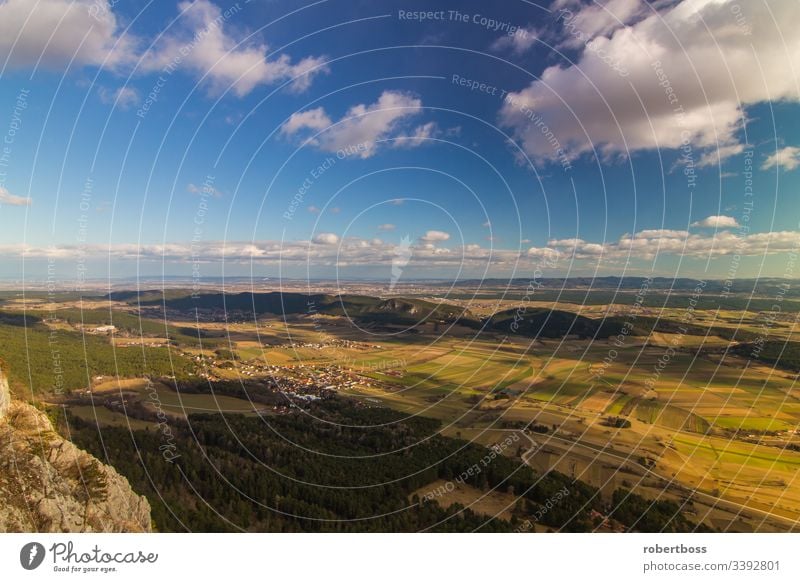 The Hohe Wand is a massive karst plateau in the Vienna Alps Alpen Austria Daytime Distant View Europe High Mountain Range Landscape Mountain Landscape Mountains