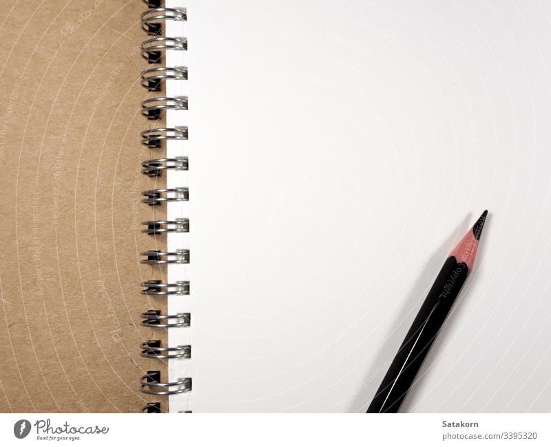 Spiral sketch pad and color pencils template image. Good copy