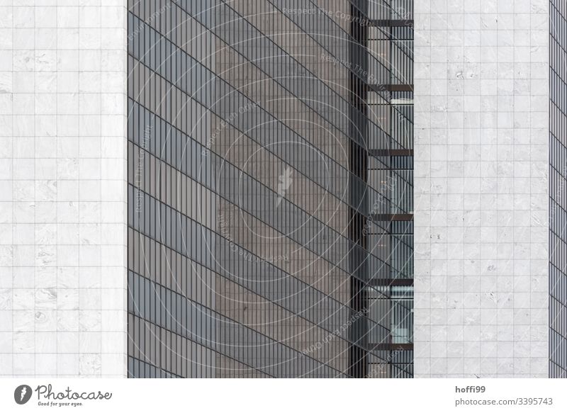 abstract facade High-rise Bank building Window Facade Building Esthetic Symmetry Surrealism Abstract Light Stagnating Pure Financial Industry Arrangement Tall