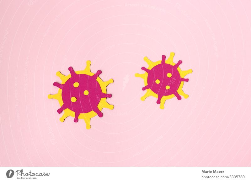 Coronavirus - Abstract Virus Illustration on paper medicine Microscopic Illness Healthy Close-up Science & Research flu Bacterium coronavirus Neutral Background