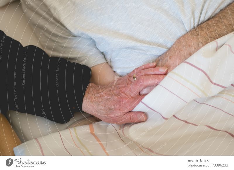 hand care nursing care relatives care of the elderly Hand Considerate Nursing Relatives Care of the elderly Health care Colour photo Healthy Interior shot